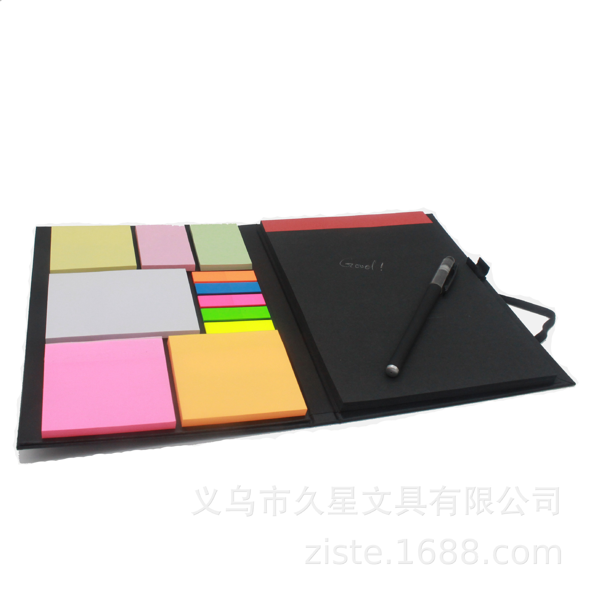 高档笔记本套装带计算器便签纸便利贴笔商务办公文具礼品牛皮纸色详情20