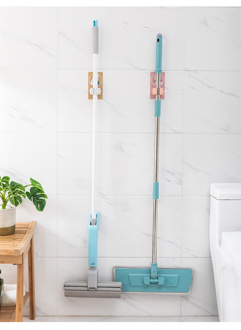 Cartoon mop stand, broom booth, mop hook, strong traceless, non-drilling mop clamp, bathroom wall hanging rack adhesive hook pic 15