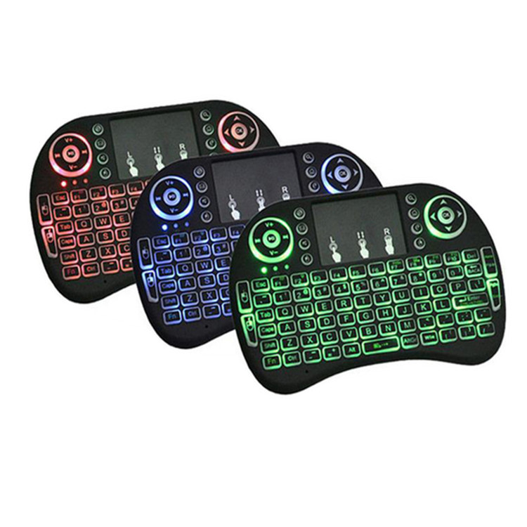 i8 keyboard, wireless keyboard, backlit mini keyboard and mouse, 2.4g air mouse, touch computer keyboard, seven-color marquise light pic 4