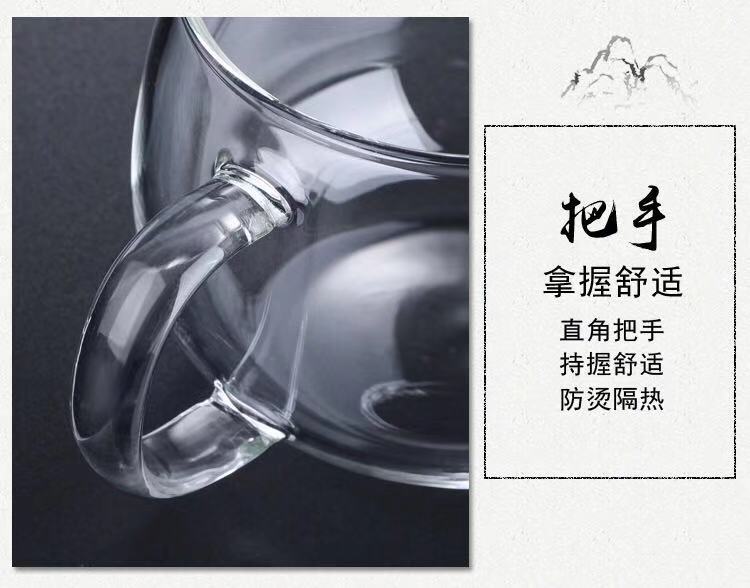 Factory wholesale of glass small tea cups, tea tasting cups, magnolia cups, heat-resistant Gongfu tea cups, thickened small tea cups with handles pic 18