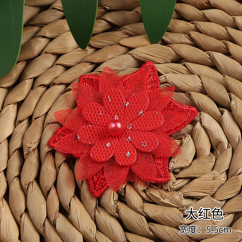 New multi-color three-layer three-dimensional beaded organza flower three-layer organza lace accessory clothing accessories pic 11