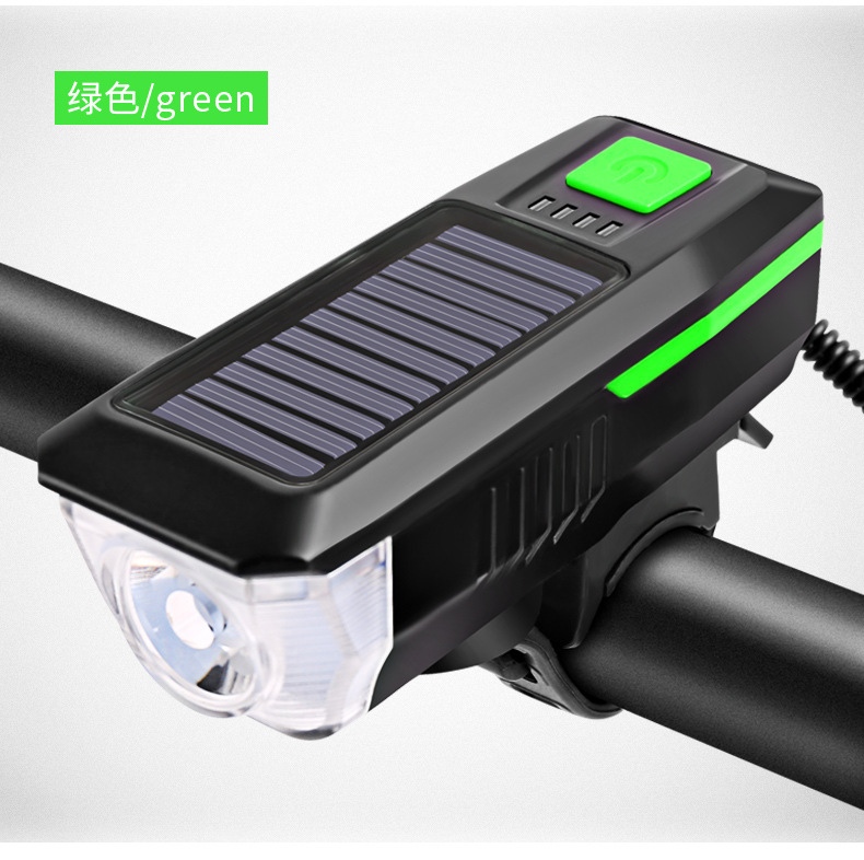 Bicycle headlights, solar horn lights, USB charging headlights, strong flashlight for bicycles, cross-border cycling equipment pic 22