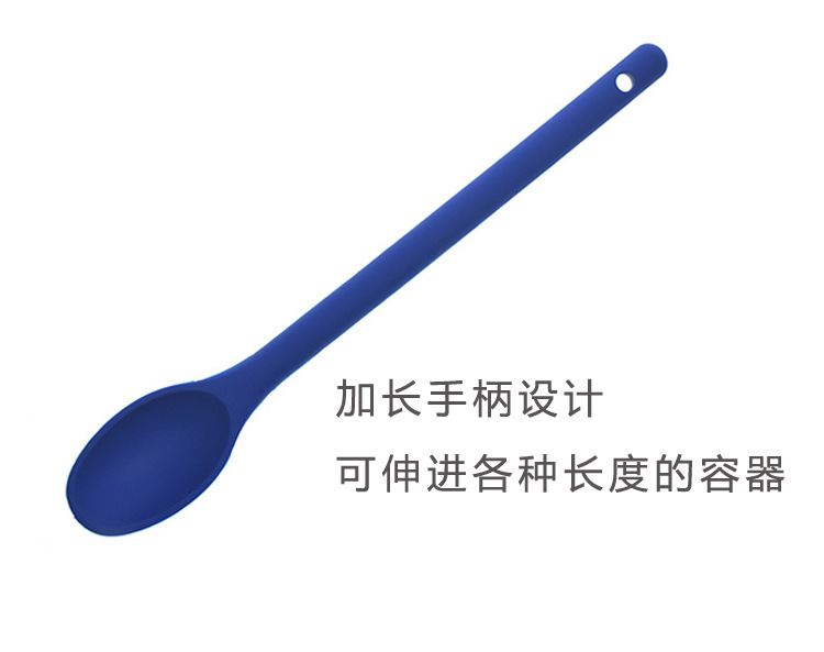 In-stock kitchen tools, solid color, extended handle, large silicone salad, denser silicone spoon, large and denser pic 9