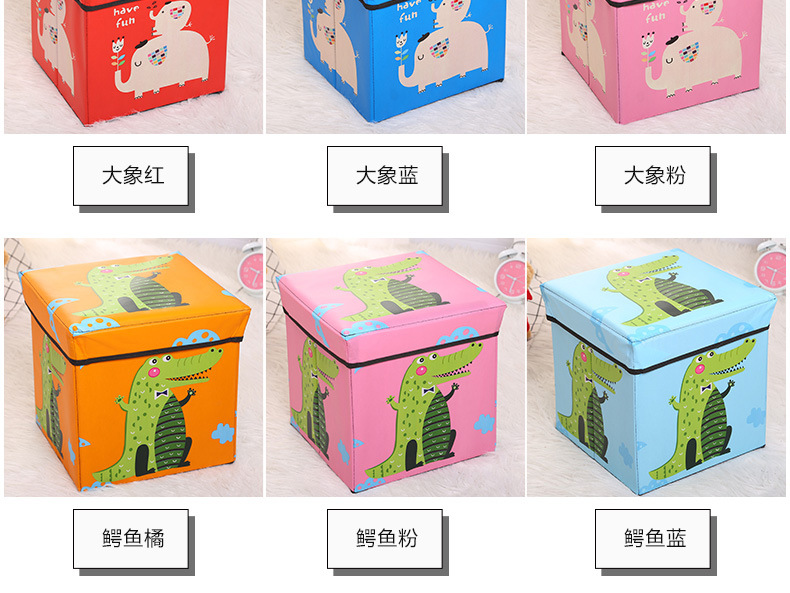 Cross-border bestseller creative storage stool, cartoon shoe-changing stool, laminated waterproof underwear, fabric home goods storage box pic 13