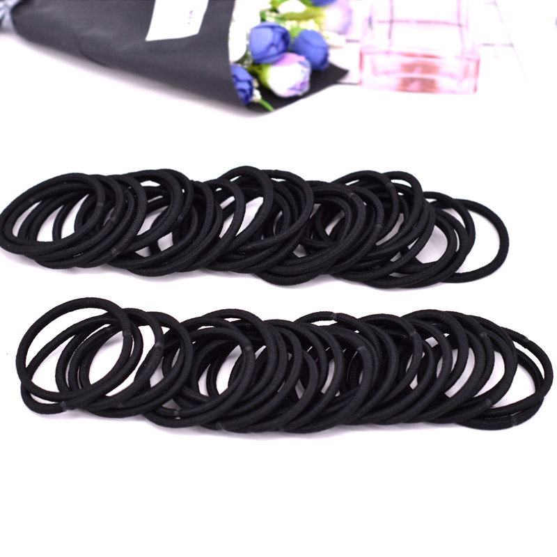 Korean imported 4mm high-elasticity seamless black rubber band hair band for women, DIY hair tie, hair band and hair accessory wholesale, hair band for women pic 22