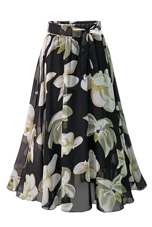 2025 Summer European and American floral large skirt, chiffon skirt, A-line skirt, versatile and fashionable dress JR2221 pic 20