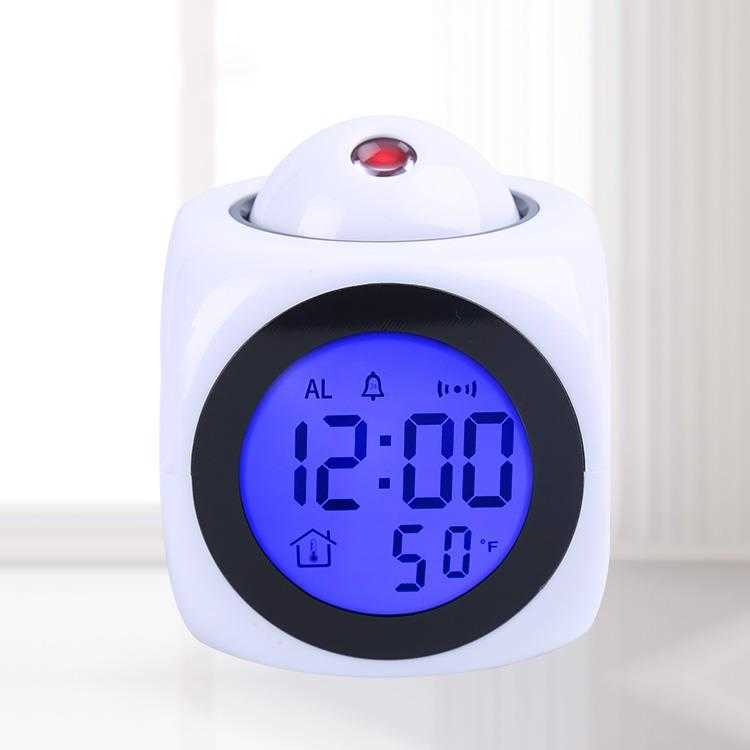 New multi-functional English projection clock, LED light projection alarm clock, voice announcement clock projection clock pic 33