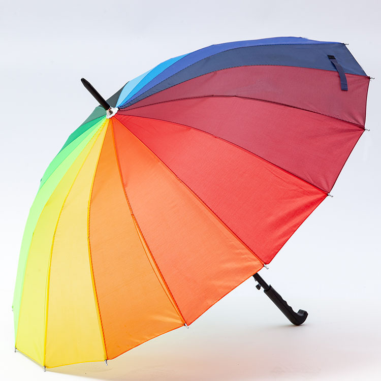 Factory wholesale straight 16-bone rainbow umbrellas, long-handled automatic umbrellas, creative gifts, advertising umbrellas, logo printing pic 14