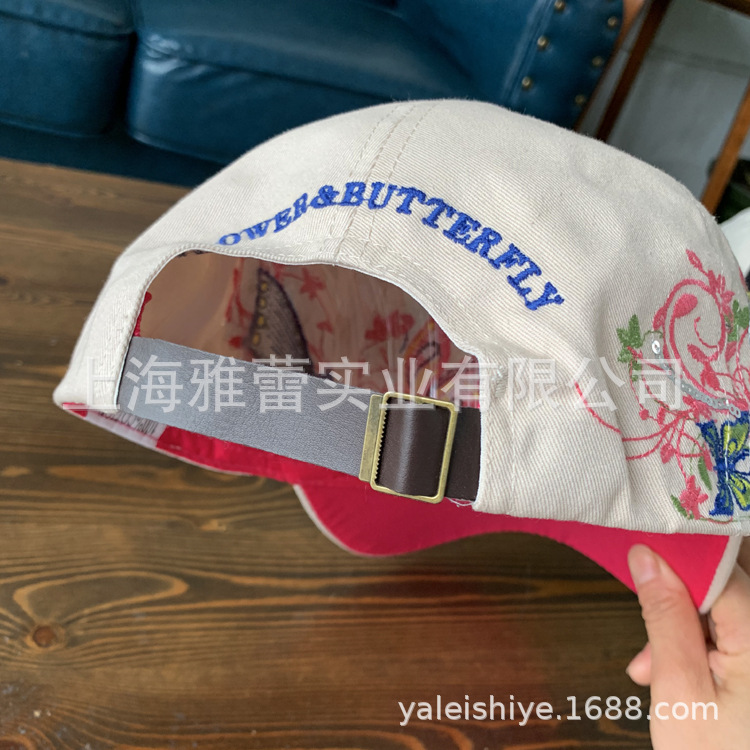 国潮帽子工厂供应全绣花棒球帽花朵休闲百搭亮片帽子防晒遮阳鸭舌帽详情11