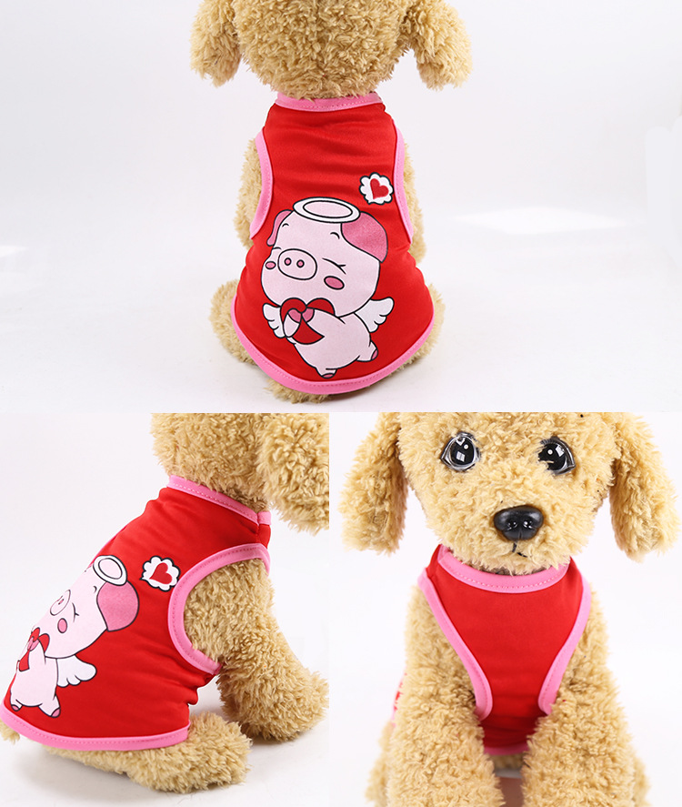 Clearance sale of cartoon pet vests, teddy puppies, dog clothes, spring and summer outfits, small dogs, poodles, and cat supplies pic 7
