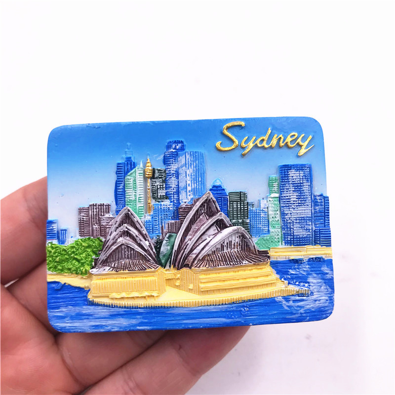 Australian Sydney and Melbourne logo refrigerator sticker resin magnetic creative tourism souvenir export 3D stereoscopic pic 7