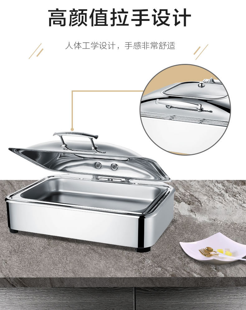 Visual luxury rectangular mechanical buffer dining stove, high-end buffet stove, breakfast stove, insulated stove for hotels pic 7