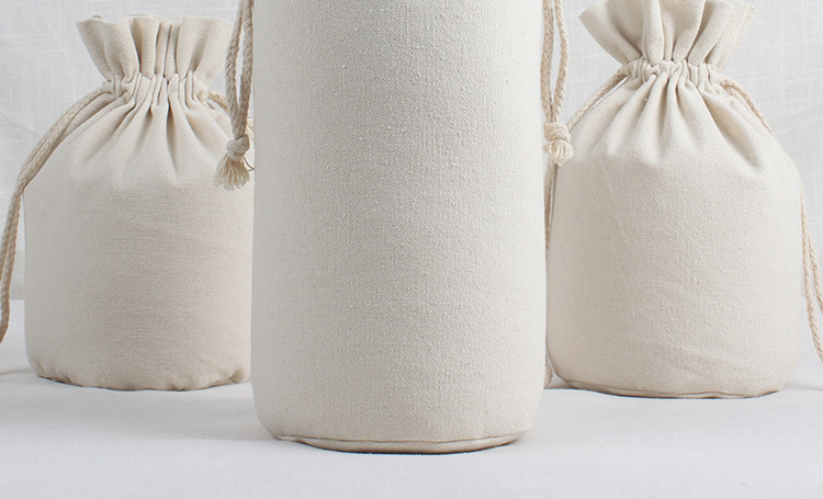 Round-bottom cotton and linen canvas bags, double-strand drawstring mouth tea bags, wine bags, rice packaging bags, and bundle bags in 6 sizes in stock pic 12