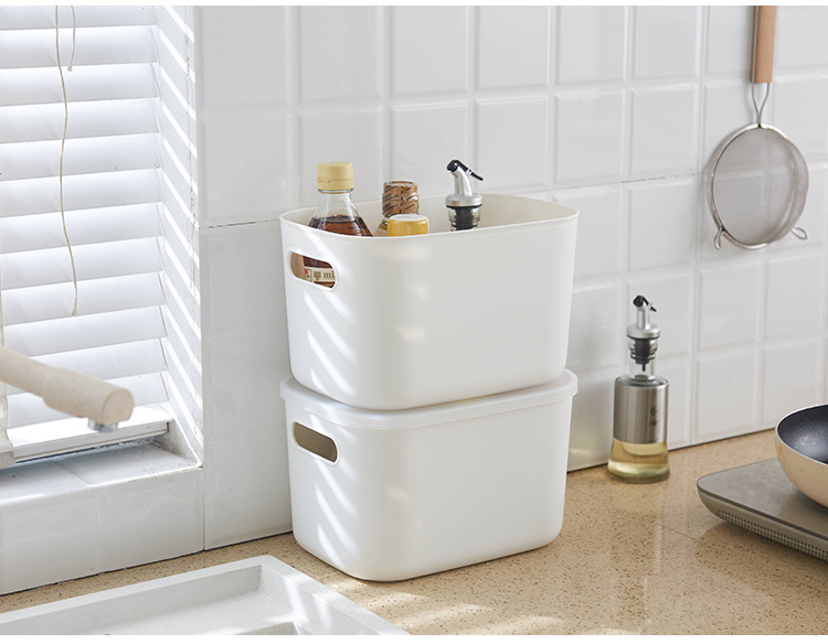 网红日式桌面收纳盒抗摔塑料衣物整理箱食品级加厚厨房冰箱储物盒详情7