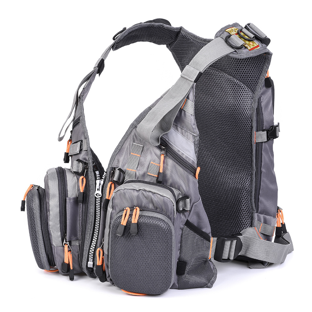 Fishing vest + life jacket + backpack, multi-functional life jacket, fly fishing backpack with multiple pockets pic 20