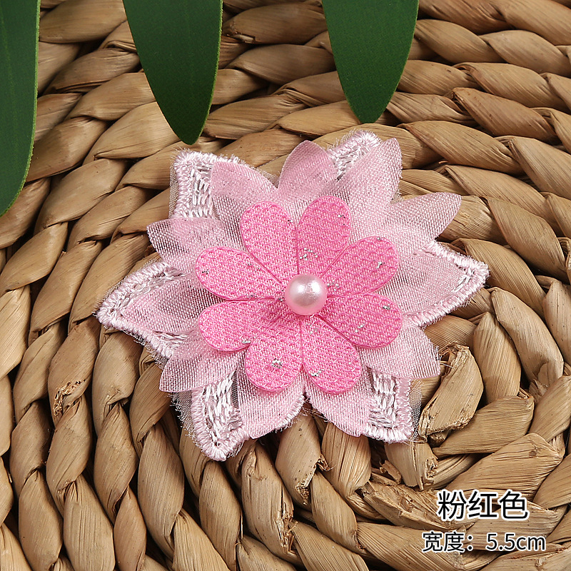 New multi-color three-layer three-dimensional beaded organza flower three-layer organza lace accessory clothing accessories pic 9