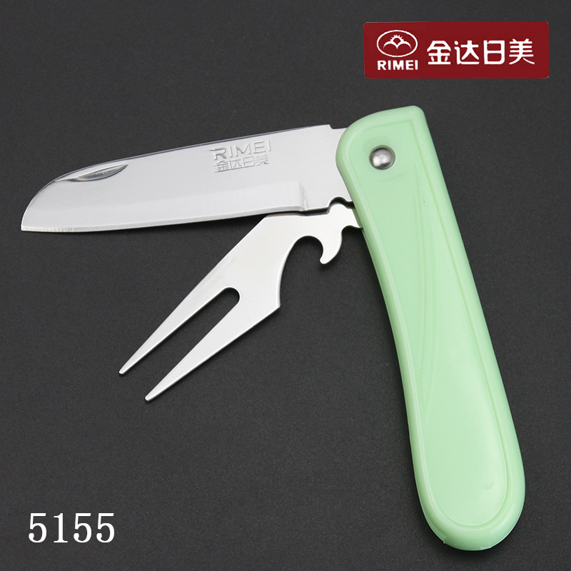 金达日美 5154不锈钢水果刀折叠便携瓜果刀 5155削皮器多功能小刀详情9