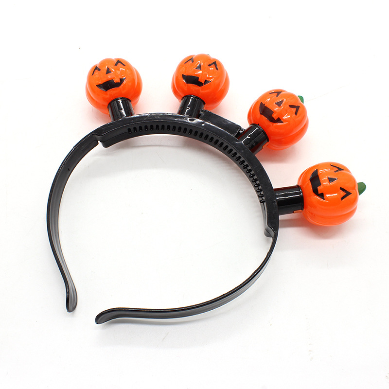 厂家批发直销万圣节四灯南瓜头扣 欧美节日发光头箍 派对道具详情4