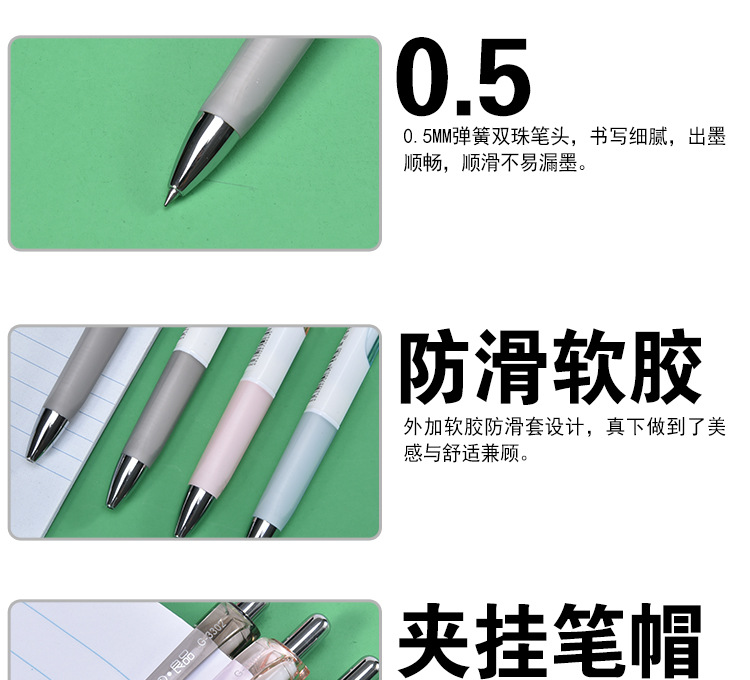 Tianfeng Factory directly supplies 3302 office gel pen 0.5mm black press gel pen wholesale 12 pieces per box pic 7