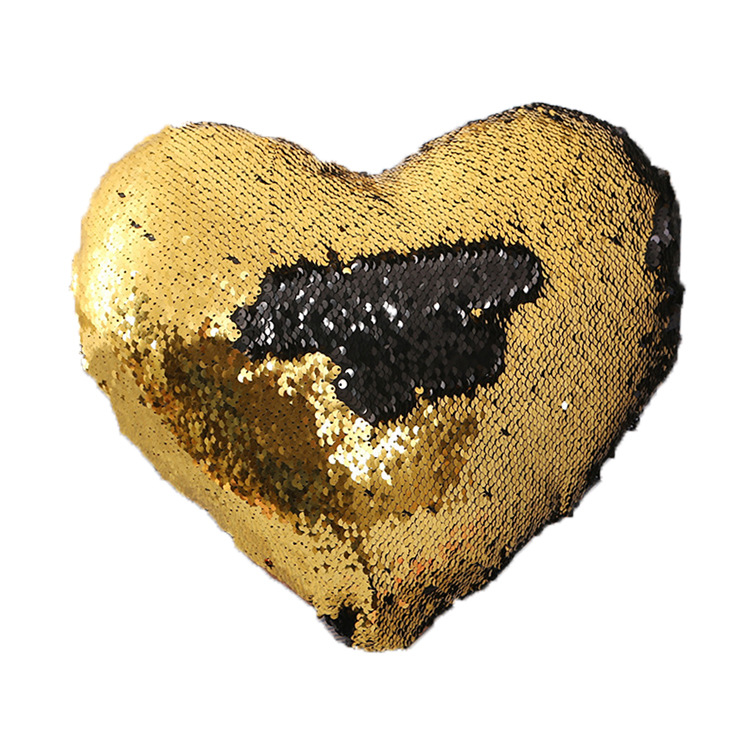 Double-sided flip-top heart-shaped sequined throw pillow, wedding sequin embroidery cushion, cross-border DTY positioning, AB side decorative throw pillow quilt pic 27