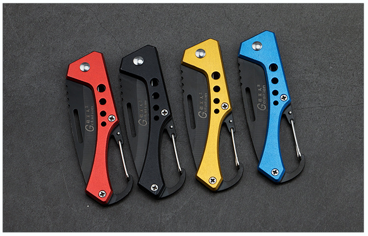 Stainless steel folding knife with keychain, outdoor knife, multi-functional folding knife, edc fruit knife pic 11