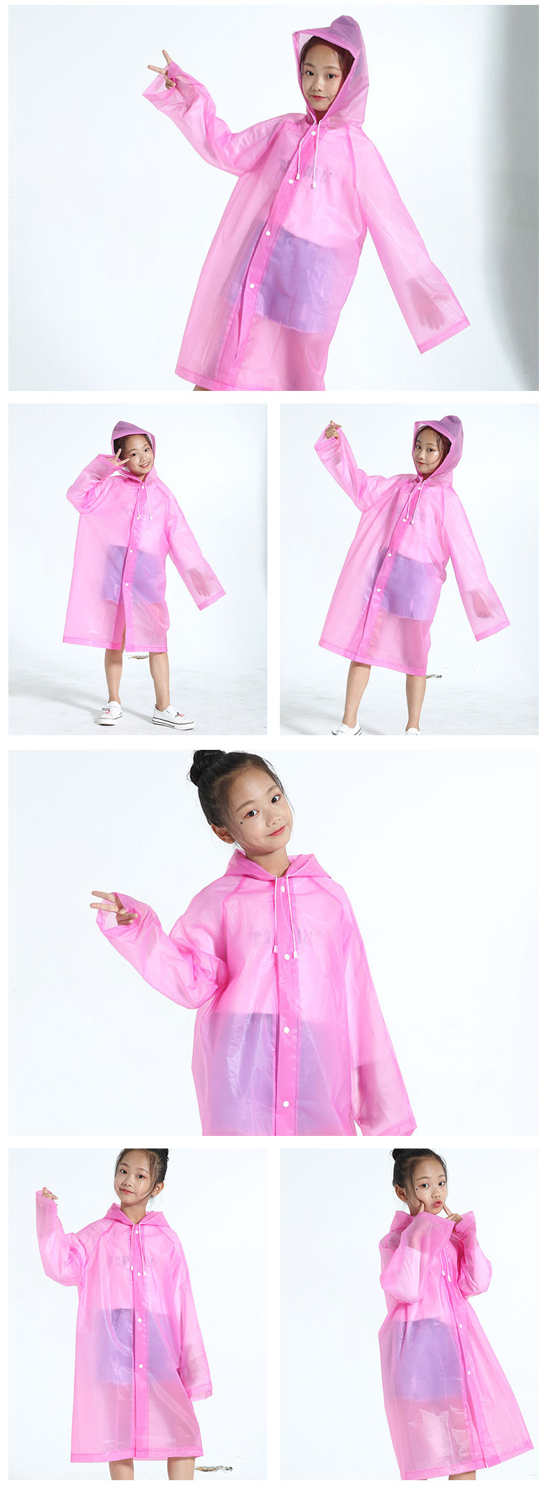 明嘉儿童雨衣全身连体雨衣男童女童加印学生PEVA雨衣工厂现货批发详情2