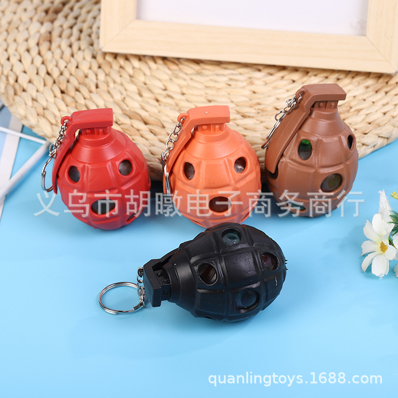 Cross-border best-selling hole ball release simulation grenade toy, cute weapon, TPR soft rubber adult throwing toy pic 9