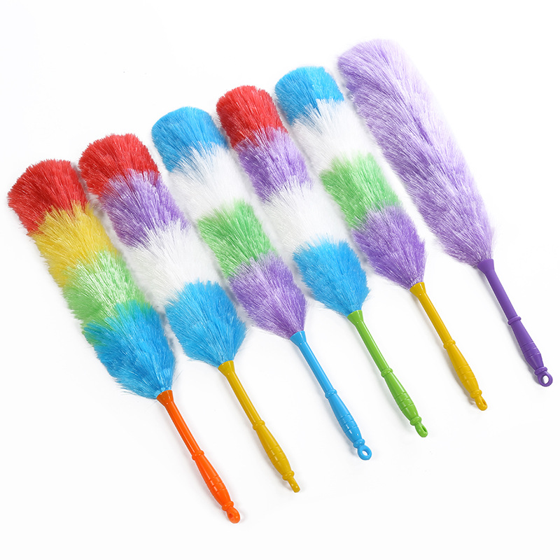 Cross-border wholesale of colored PP silk feather dusters, short dusters, household dust removal, static dust sweeping, anti-static, static dust removal pic 2