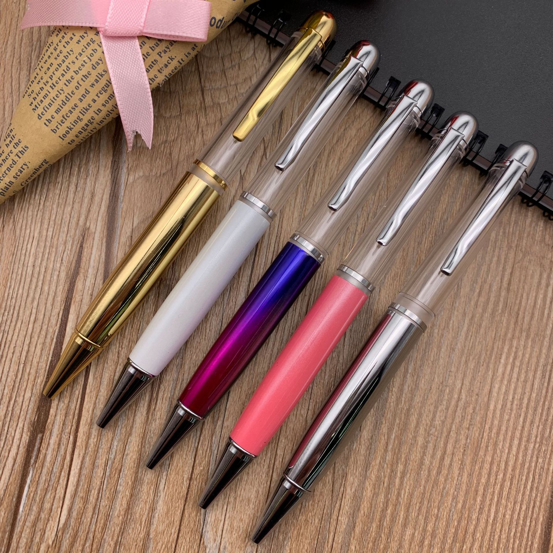 Large, plump and thick style oil pen, diy metal ballpoint pen, empty tube pen, crystal pen pic 4