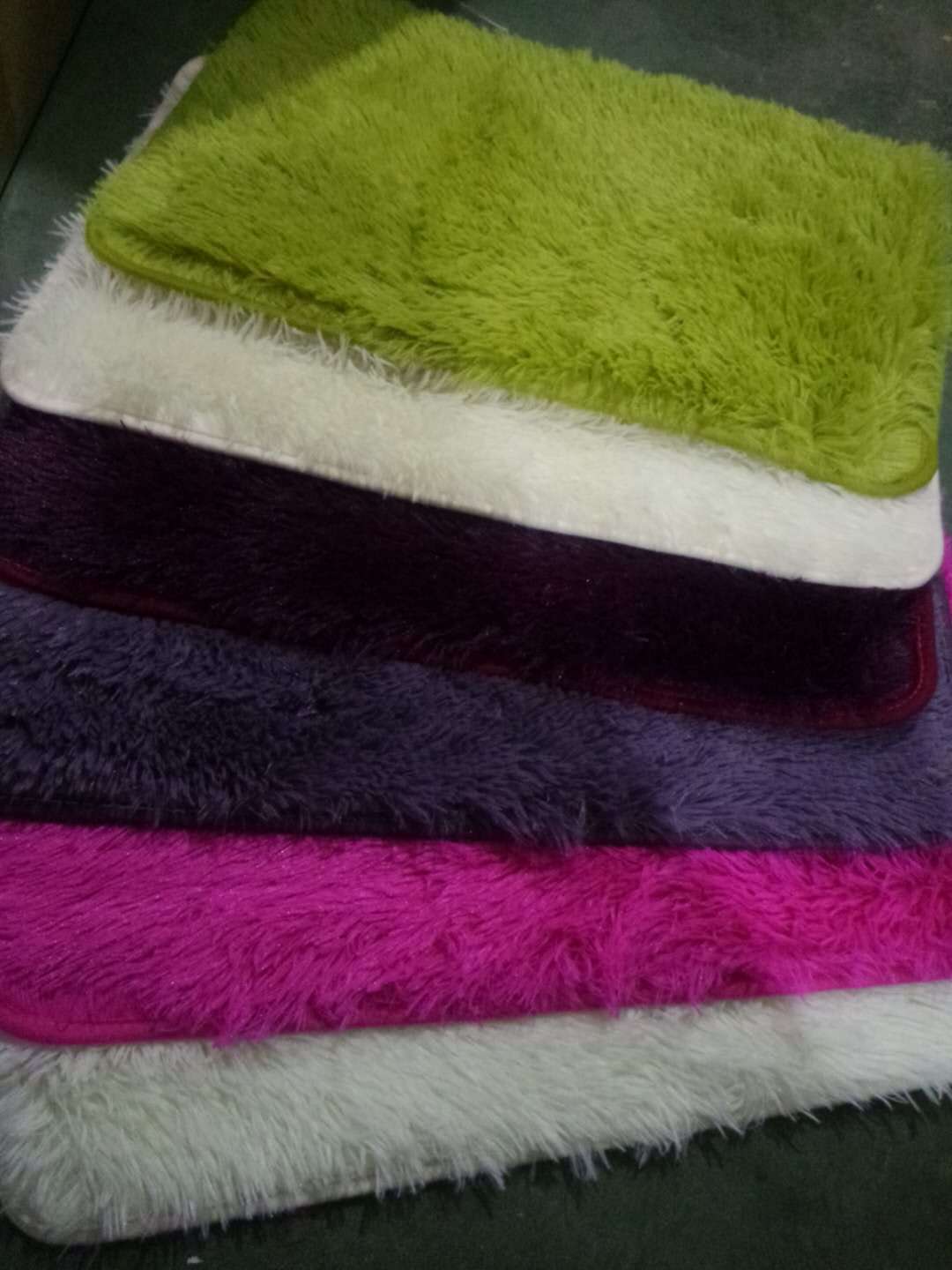 Color sólido monocromo pelo fino pelo largo fruta verde cama dormitorio ventana del viento cojín puerta cojín absorbente baño pic 5