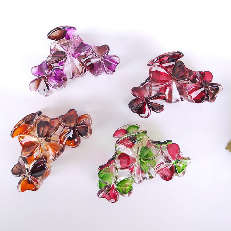 【 Zone 1-7 】 Blow Point 3-leaf Grass 12/ pack 2 yuan Grab, Blow Point Grab, transparent printed grab, Premium hair clip grab, Hairpin grab 1 yuan wholesale pic 2