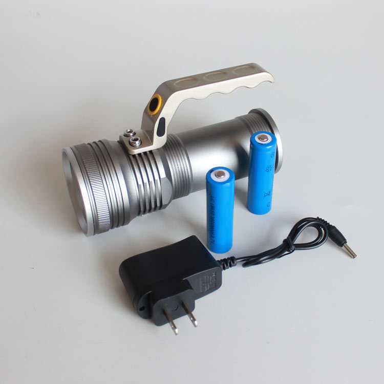 T6 portable searchlight, waterproof aluminum alloy rechargeable flashlight, patrol, camping, search and rescue, fishing, aluminum alloy waterproof pic 11