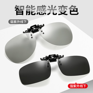 厂家直销近视偏光太阳镜夹片可上翻眼镜夹片男女开车墨镜夹片批发详情2