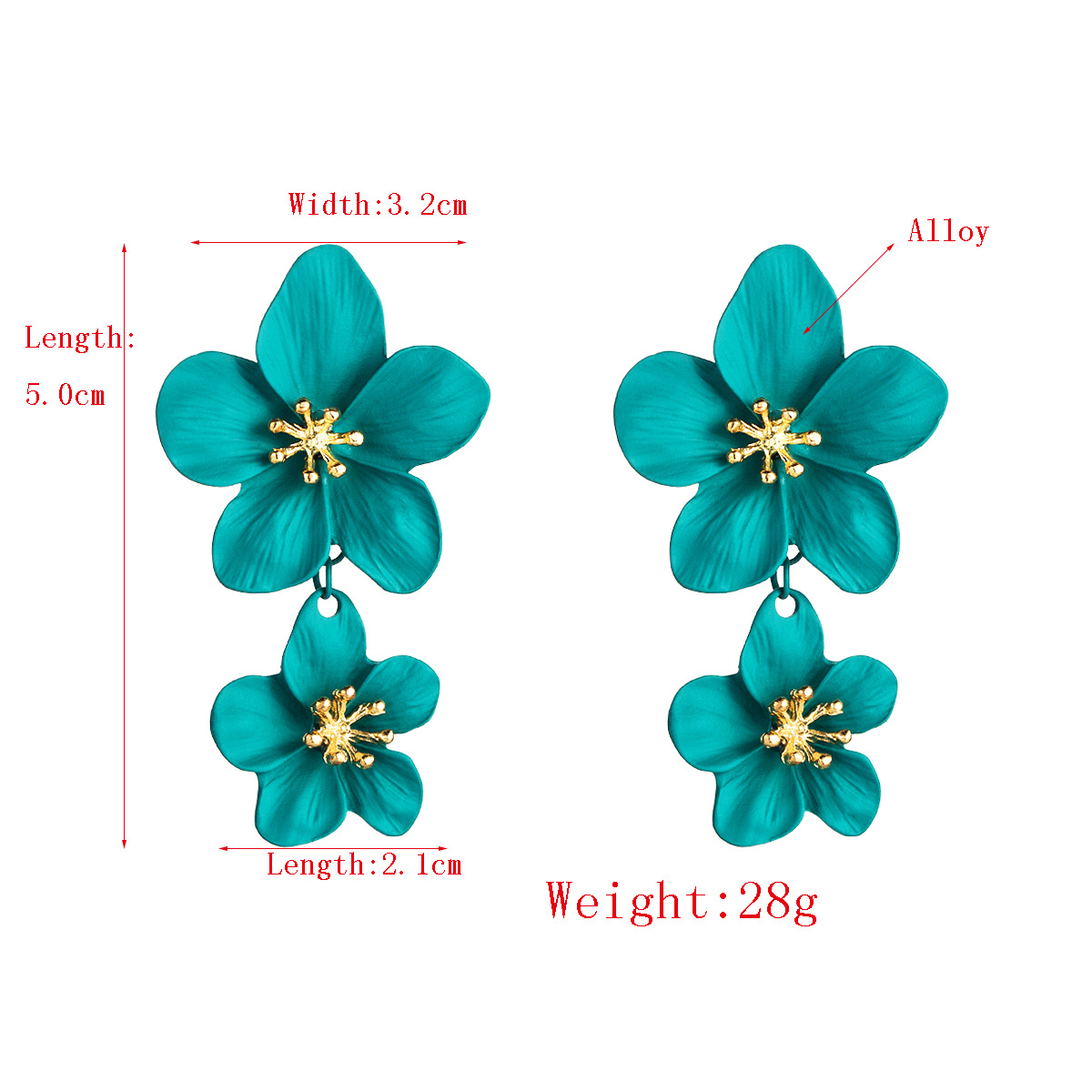 ins Korean fresh and delicate flower earrings, Bohemian-style multi-color double-layered long earrings, European and American earrings pic 19
