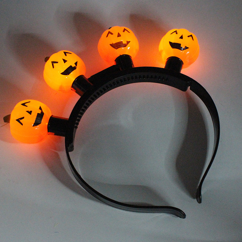 厂家批发直销万圣节四灯南瓜头扣 欧美节日发光头箍 派对道具详情9