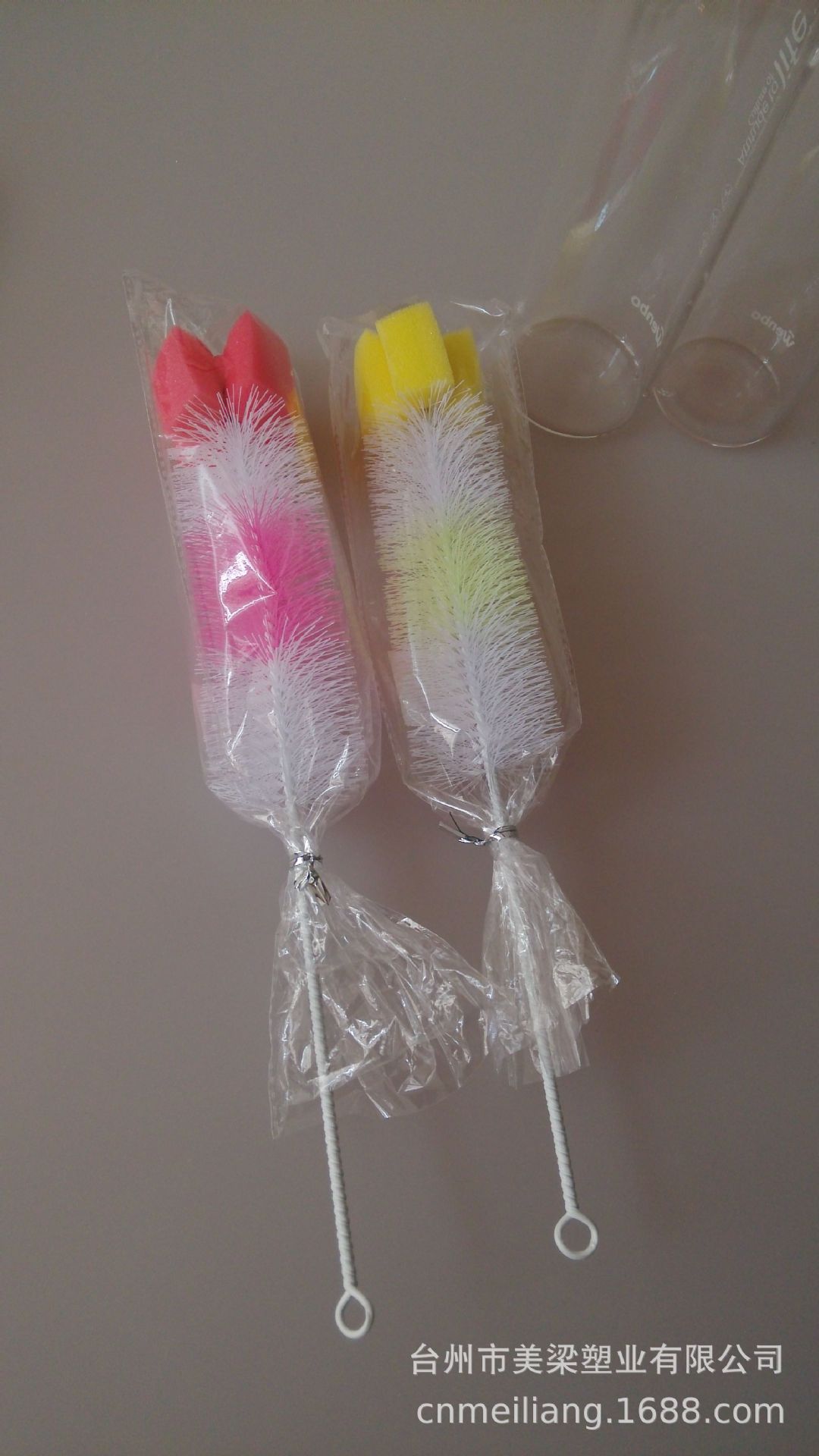 海绵头长柄奶瓶刷 红酒杯刷 保温杯瓶刷 茶壶清洁刷百货批发详情8