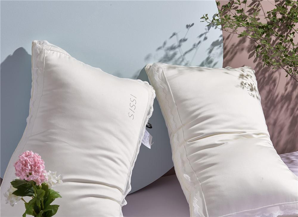 Hotel Silk Smooth 60-piece Silk pillow Tencel Cotton Sisi Princess Milk Pillow Fiber Pillow Comfortable Lace Edge pillow core pic 11