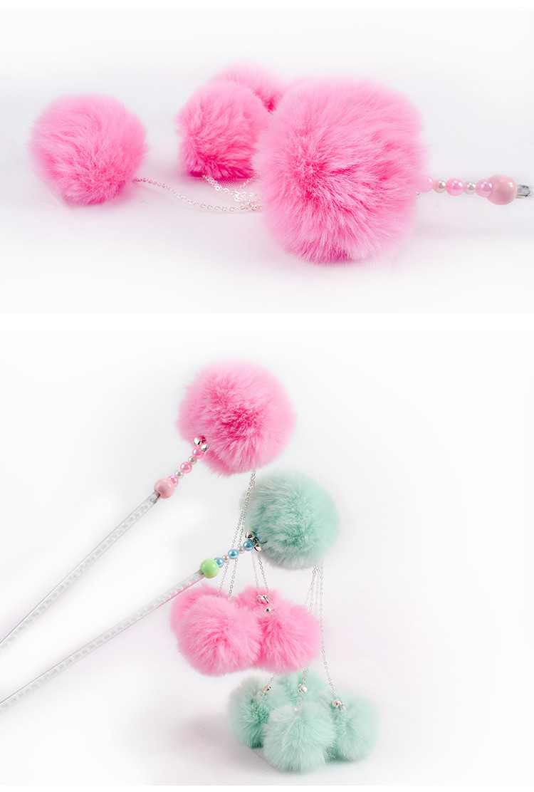 粉色毛球逗猫棒猫咪宠物用品逗猫棒宠物猫猫玩具猫咪玩具详情10