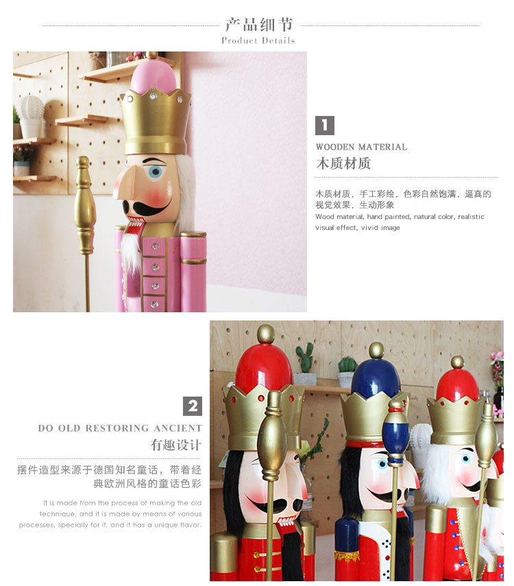 Large nutcracker 150CM in stock, soldier puppet 1.5m, hotel Christmas decorative handicrafts and ornaments pic 6