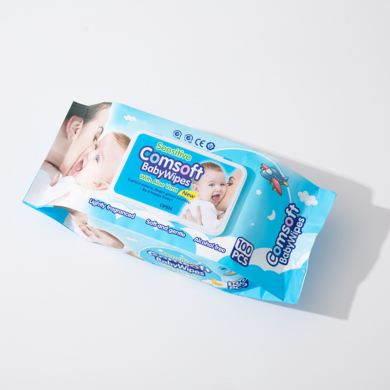 匡舒COMSOFT新生婴儿手口湿巾宝宝湿纸巾带盖100抽批发婴童用品详情12