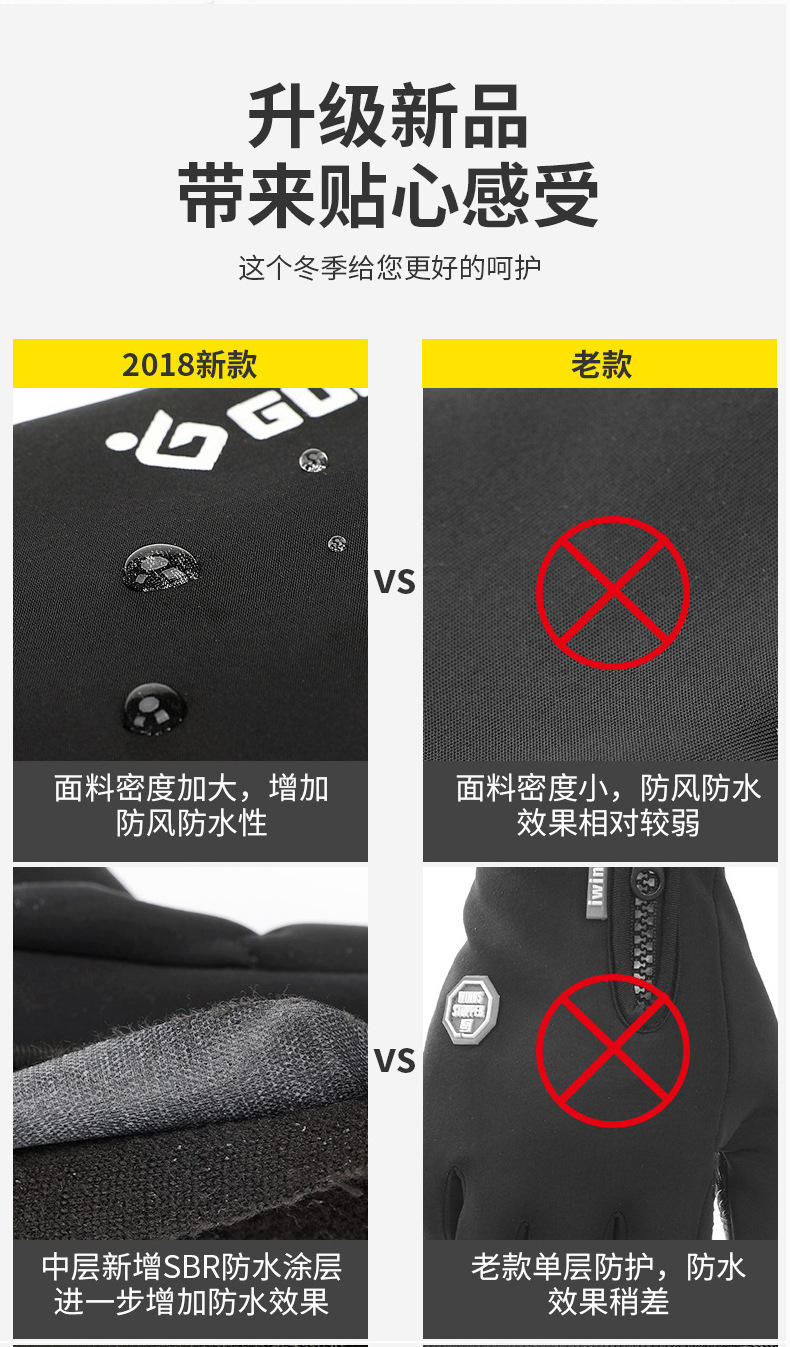 Outdoor waterproof gloves, winter touch screen, windproof and warm for men and women, cycling zipper, sports fleece, mountaineering and skiing DB03 pic 20