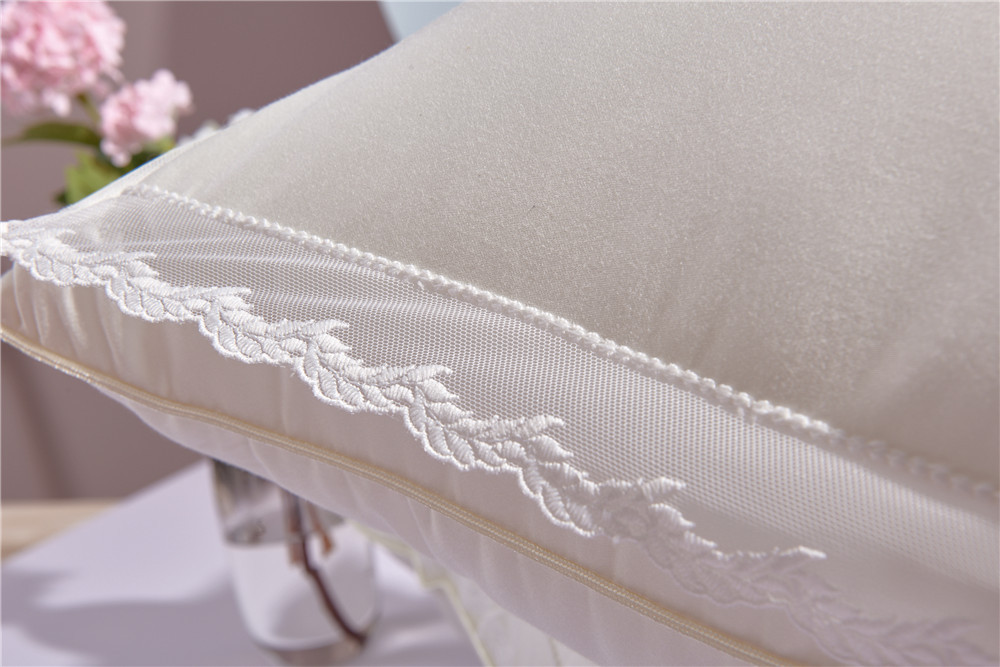 Hotel Silk Smooth 60-piece Silk pillow Tencel Cotton Sisi Princess Milk Pillow Fiber Pillow Comfortable Lace Edge pillow core pic 8