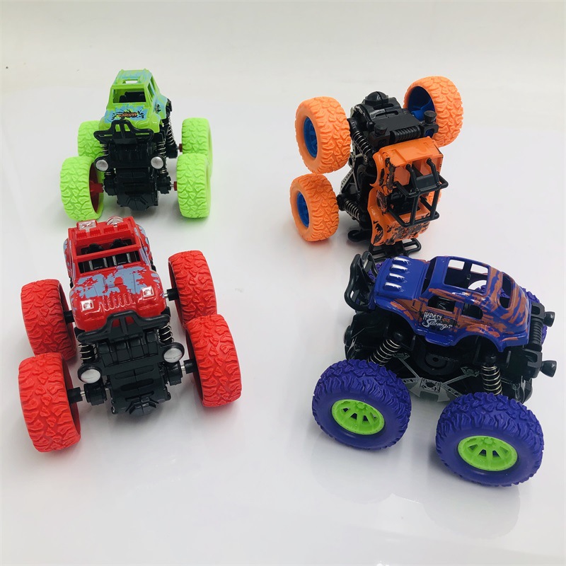 Children's inertial four-wheel drive off-road vehicle shockproof and shock absorption boy simulation toy stunt swing bigfoot car model pic 17