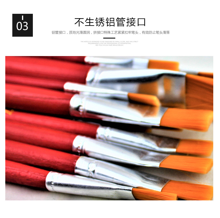 Factory direct sales of nylon bristles single brushes, acrylic oil brushes, art watercolor and gouache paints, layout brushes and outlining brushes pic 9
