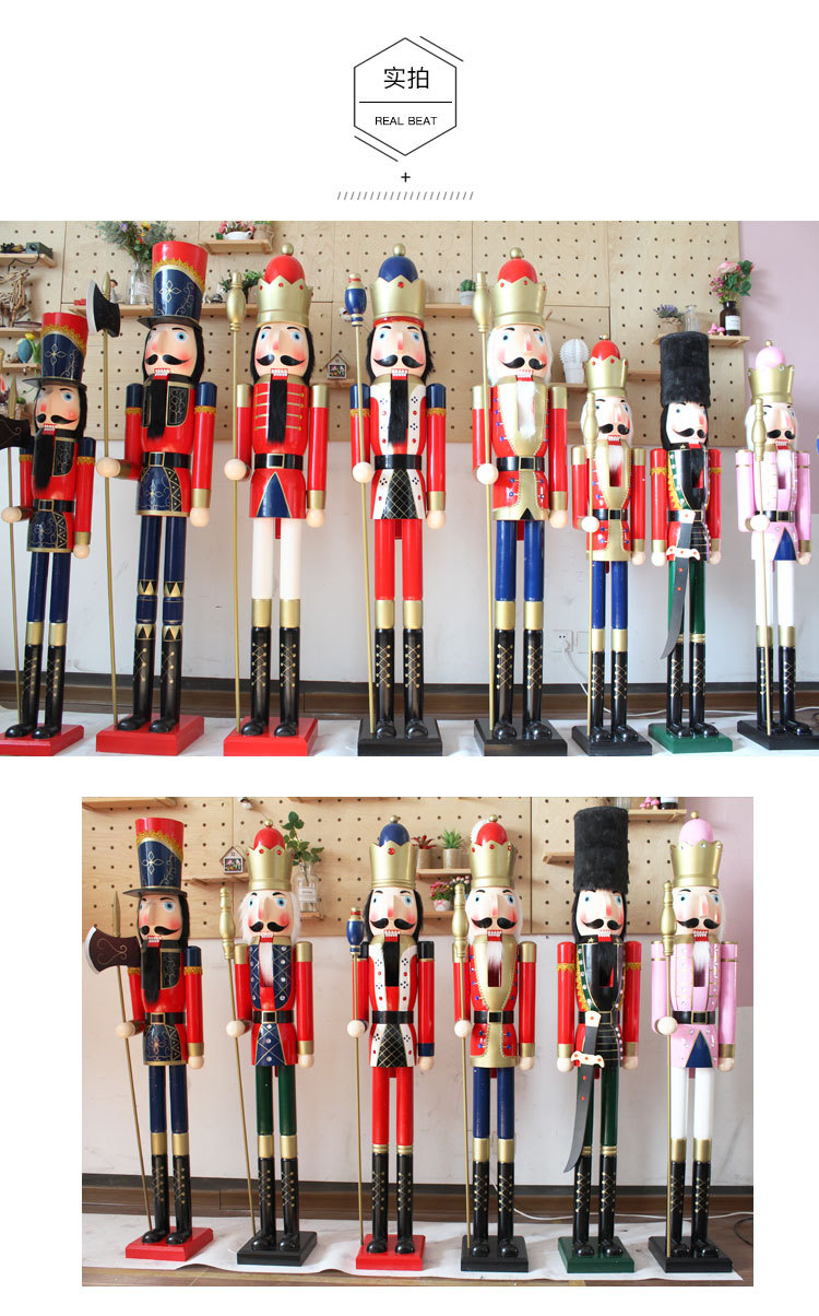 Large nutcracker 150CM in stock, soldier puppet 1.5m, hotel Christmas decorative handicrafts and ornaments pic 7