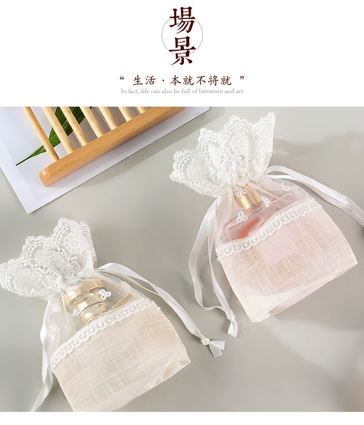 Cute butterfly drawstring storage bags with flower edges, drawstring packaging, gauze bags, jewelry, cigarettes, wedding candies, gift bags, wholesale gifts pic 19