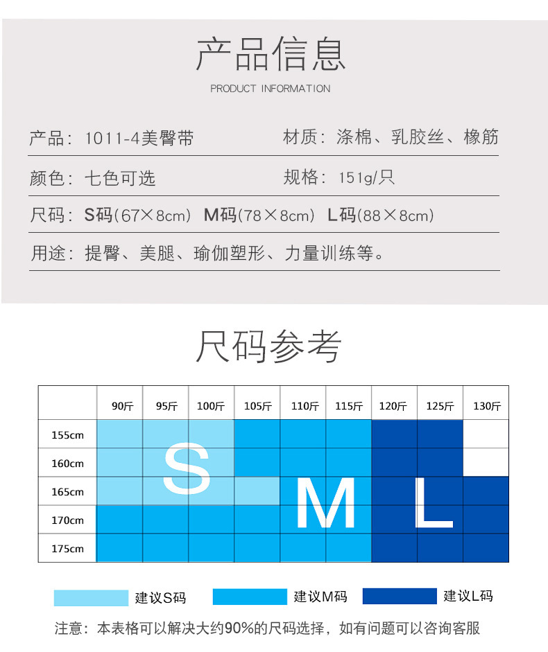 瑜伽阻力带伸展阻力圈可调节美臀圈乳胶防滑弹力翘臀圈深蹲拉力带详情9