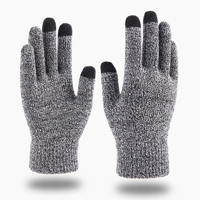Love Warmth offers wholesale of new knitted gloves for outdoor use in autumn and winter, including thickened touch screen gloves with separate fingers made of wool for warmth pic 9
