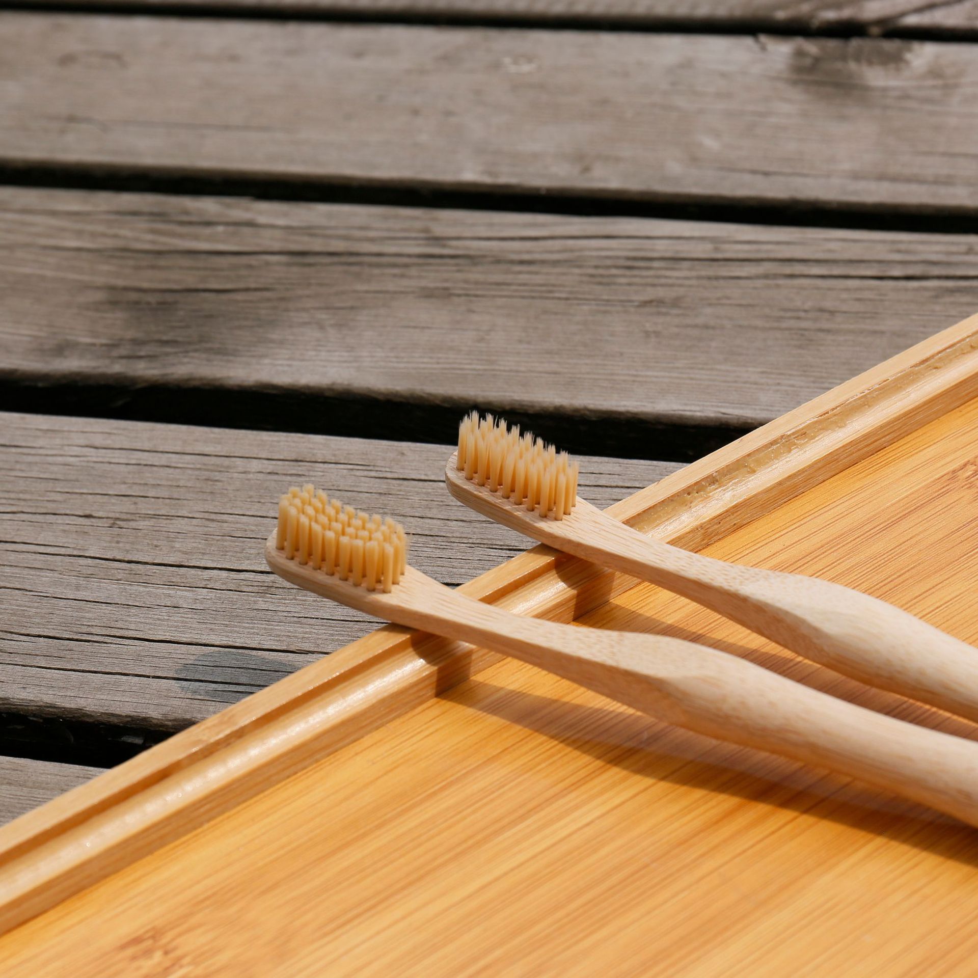 Gourd bamboo handle toothbrush, light yellow soft bamboo fiber brush, bamboo wood travel toothbrush set, daily necessities pic 14