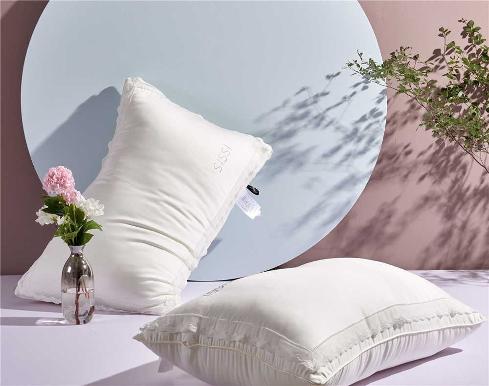 Hotel Silk Smooth 60-piece Silk pillow Tencel Cotton Sisi Princess Milk Pillow Fiber Pillow Comfortable Lace Edge pillow core pic 14